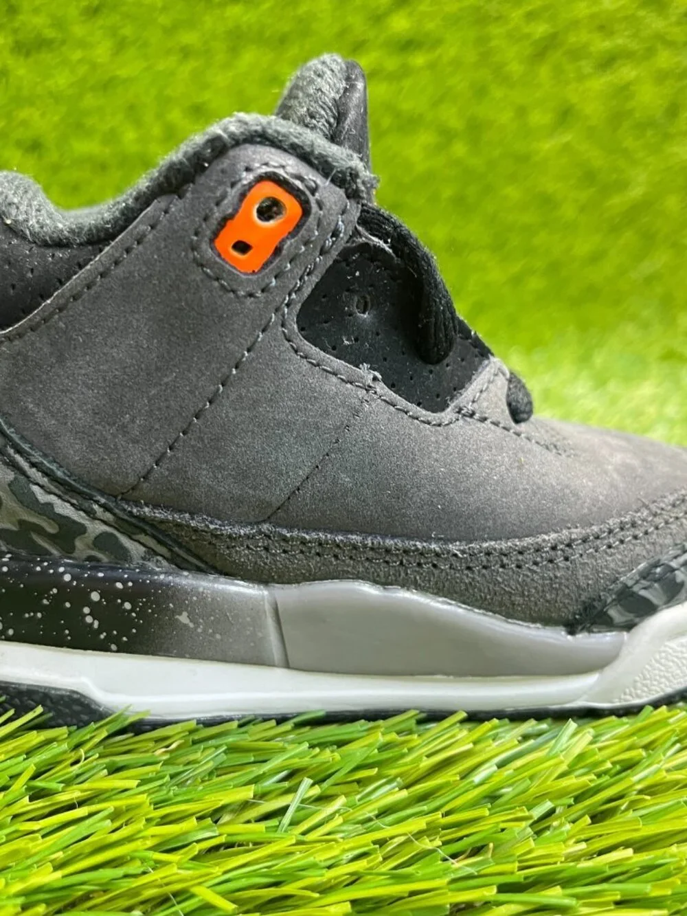 Nike Air Jordan 3 Retro Toddler Size 4C Black Gray White Athletic Shoes Sneakers